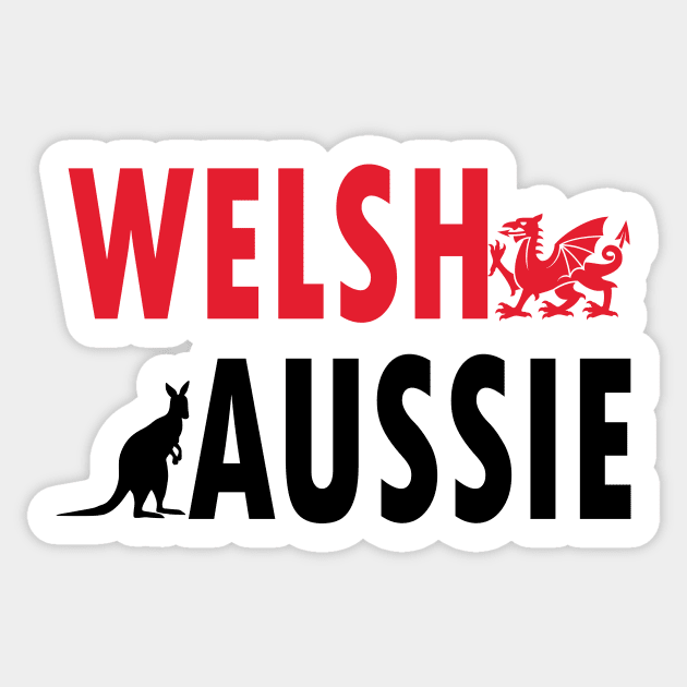 Welsh Aussie (for light backgrounds) Sticker by honeythief